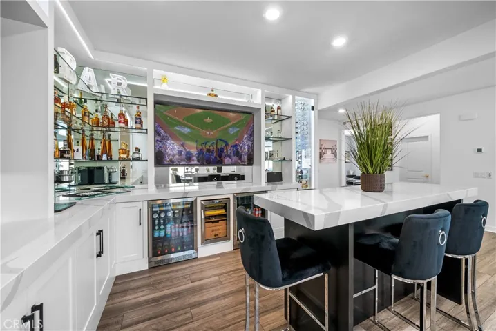 Bar area with wine chillers & cigar humidor