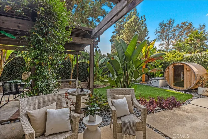 Nice balance between landscape and hardscape in this backyard oasis.