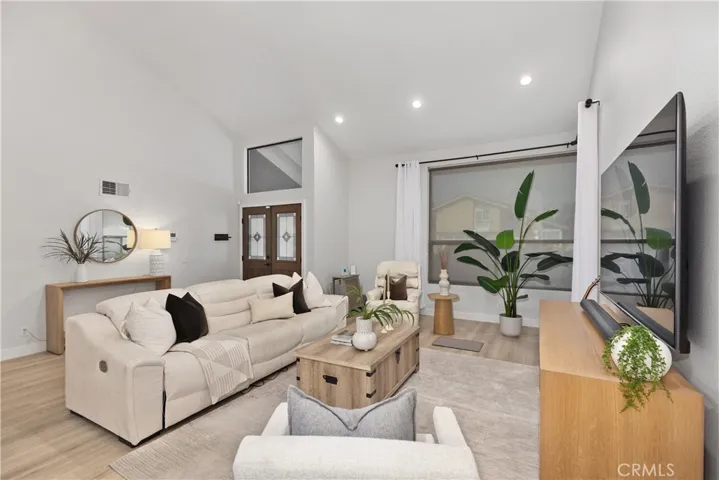 Recessed lighting in formal living room.