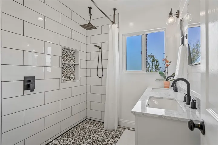 Remodeled European-style bathroom