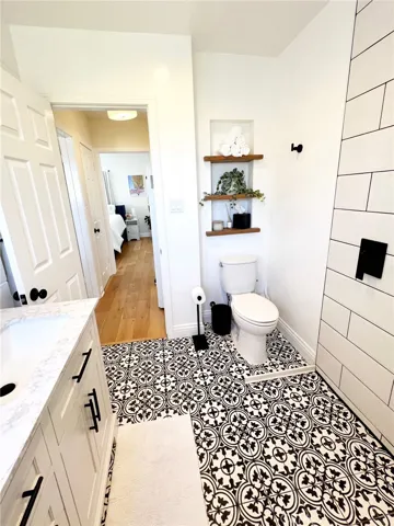 Remodeled European-style bathroom