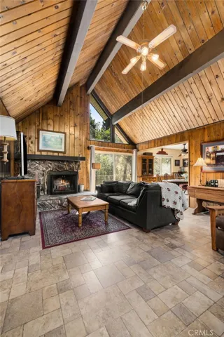 Incredible wood beamed ceiling with true craftsmanship!