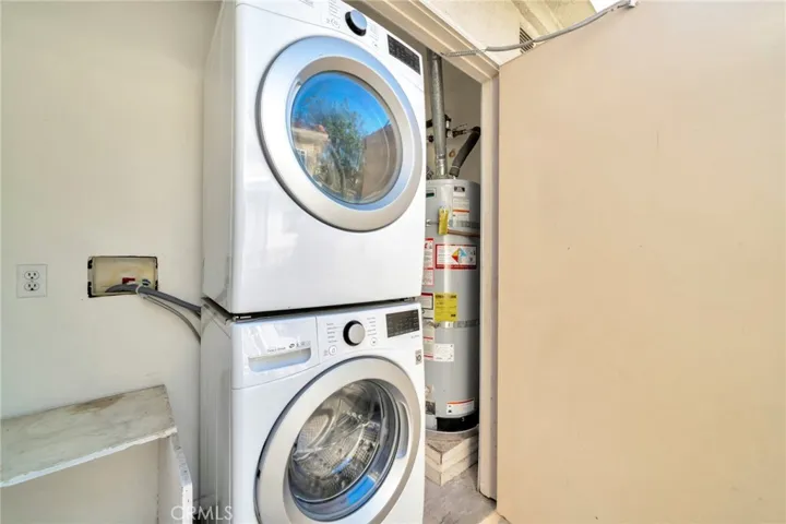 Washer/Dryer closet on deck/patio at front
