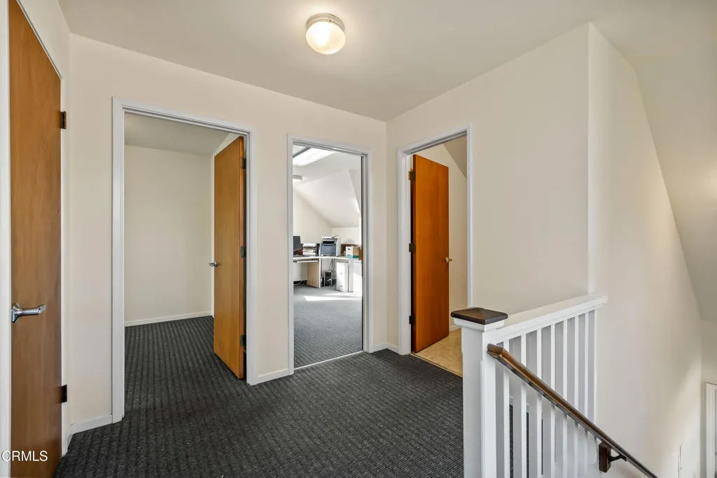 Doors to the offices, bath and storage