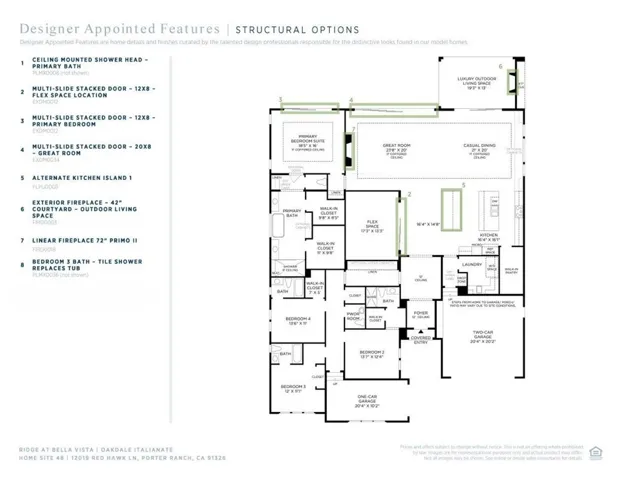 Designer Appointed Features / Structural Options