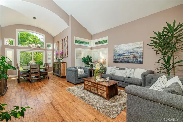 Living room and formal dining area