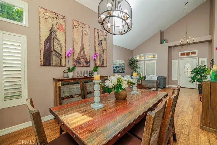Formal dining area viewing back to the entry