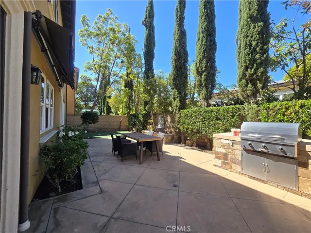 Backyard with built in bbq