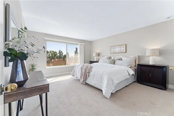 Spacious primary suite with view