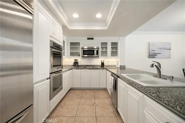 Kitchen with stainless steel appliances