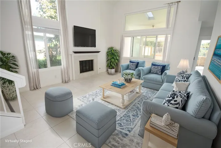 Virtually staged living room