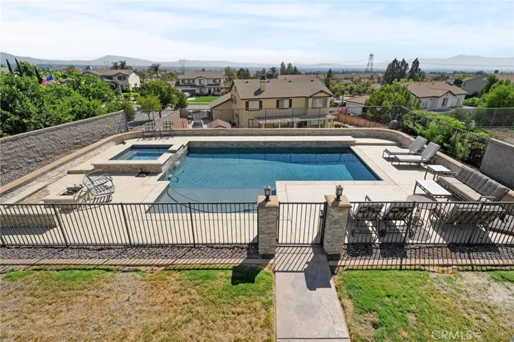 Salt water pool with solar heating fully fenced