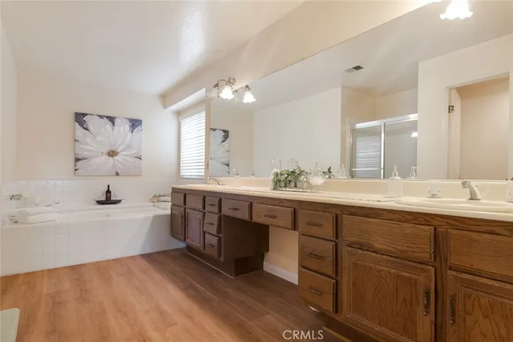 The downstairs bathroom is HUGE! There are so many ways to reconfigure it, if you want to change things up a bit.