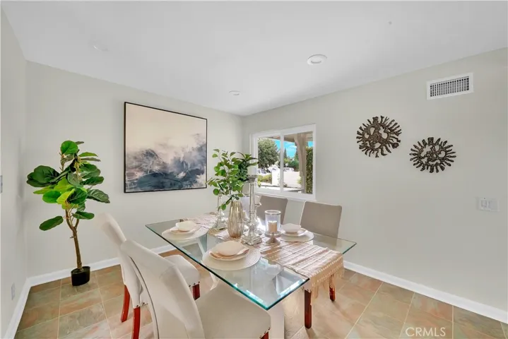 Open kitchen and dining.