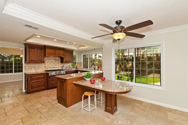Lovely view of the great backyard from the kitchen