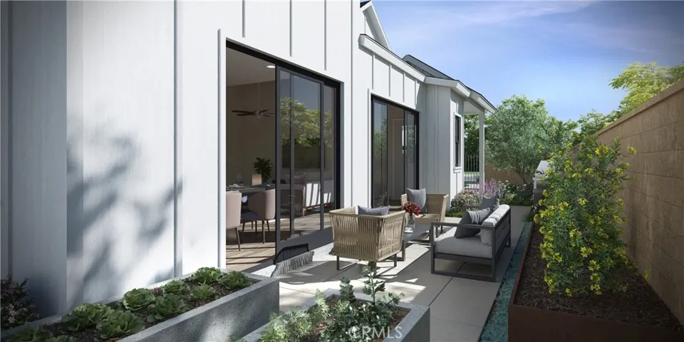 Computer rendering of yard, should Buyer proceed with INCLUDED building plans
