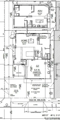 Site Plan for 1022 Single Family and ADU