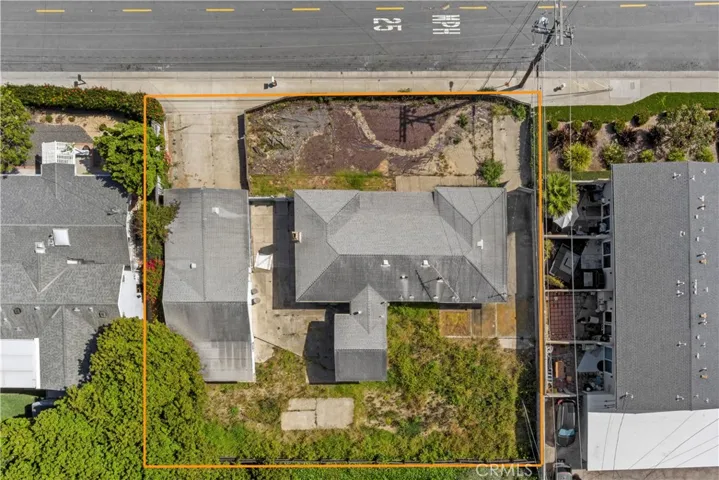 Overhead of existing home and 2-car garage