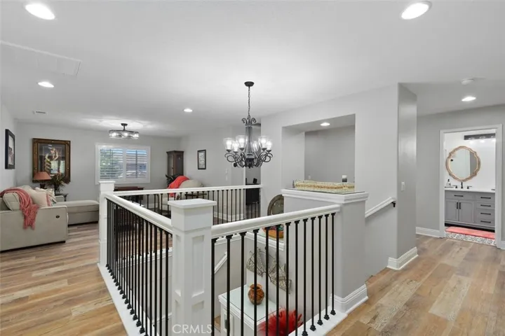 Upstairs walk around, the beautiful wrought iron staircase.