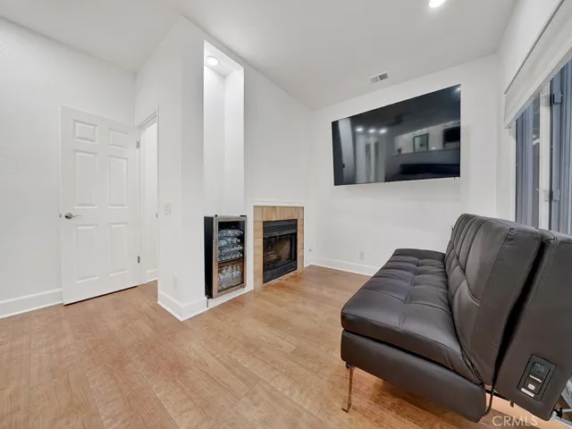 Primary bedroom retreat with fireplace