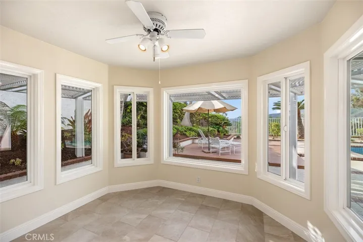 Breakfast nook area looking out to the backyard.