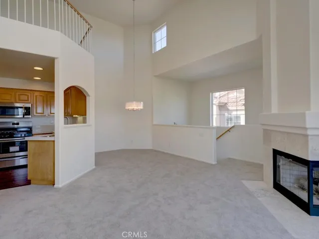 Kitchen with stainless appliances - refrigerator included