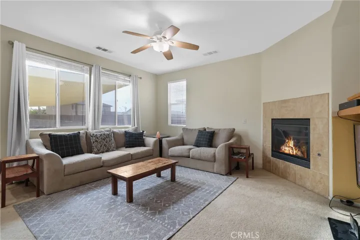 Gas fireplace in family room