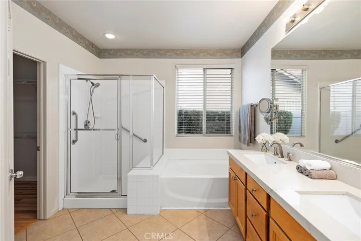 Primary bathroom with walk-in closet