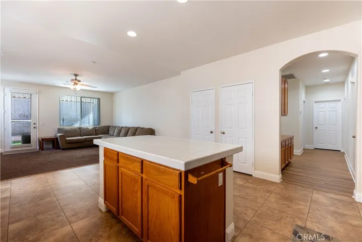 Kitchen island with additional cupboards