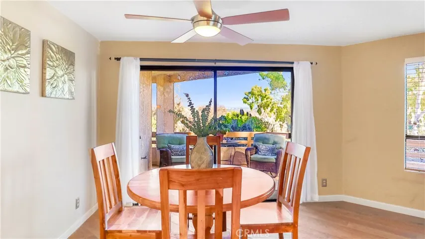 Dining area overlooking the patio