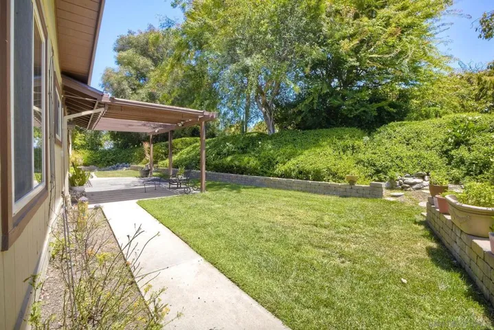 Water feature in backyard