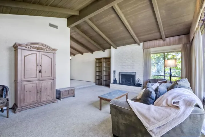 Vaulted Ceiling and Fireplace