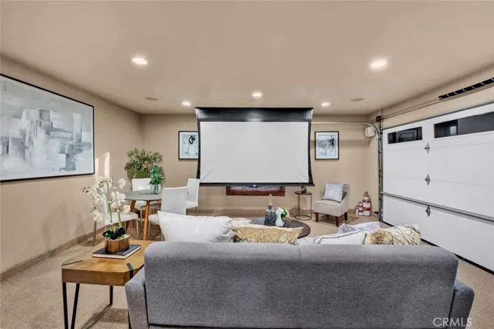 Movie Screen for movie theater In finished Garage