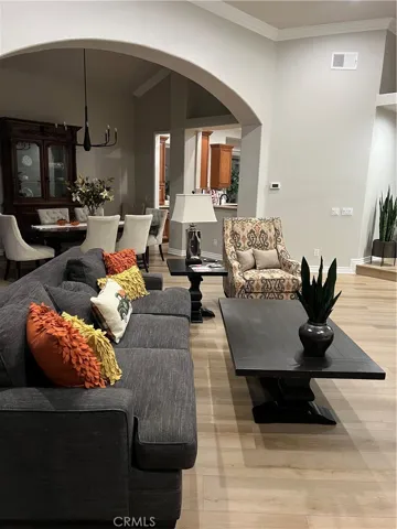 Living room with Kitchen view
