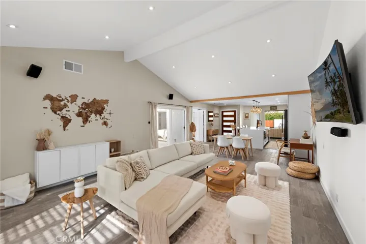 Great Room featuring beamed ceiling