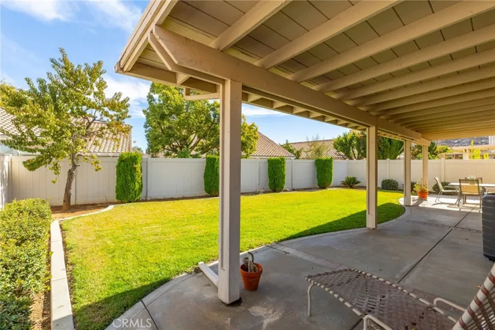 Backyard and patio area.