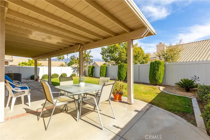 Backyard patio area.