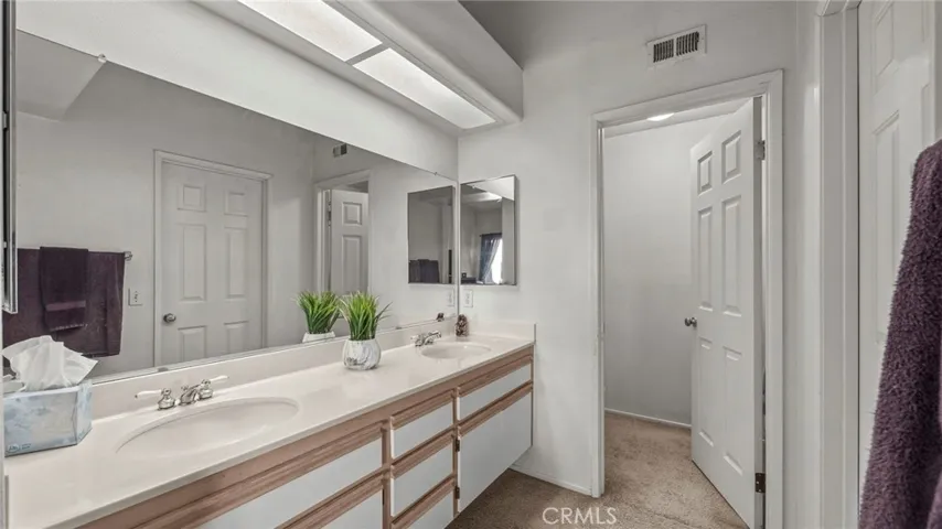 Primary bathroom with dual sinks