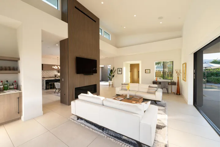 Living room with dry bar