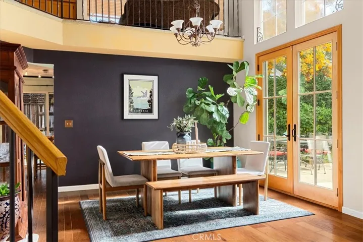 Dining Space, doors lead to the patio/gazebo/water feature