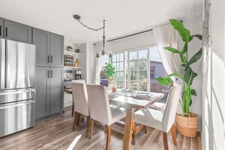 Dining area open to the kitchen