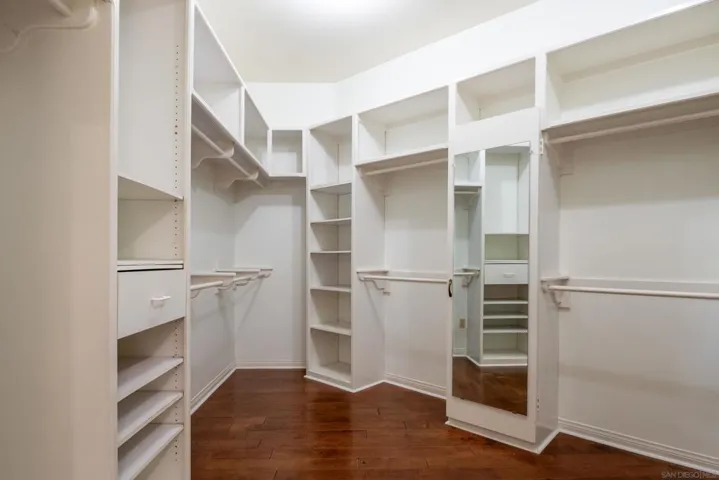 Walk in closet in primary bath