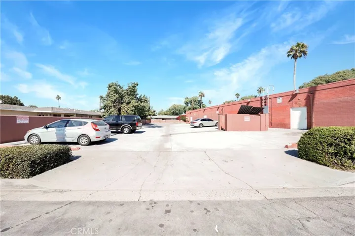 From Winston Road looking North at back of building and parking lot