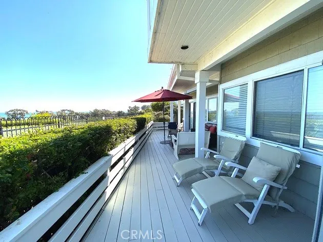 Lower deck of the Office with ocean and mountains views.