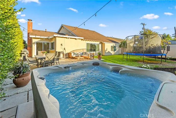 spa in backyard