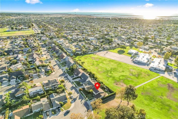 park and ocean view with drone
