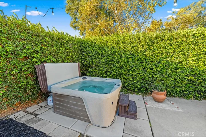 spa in backyard