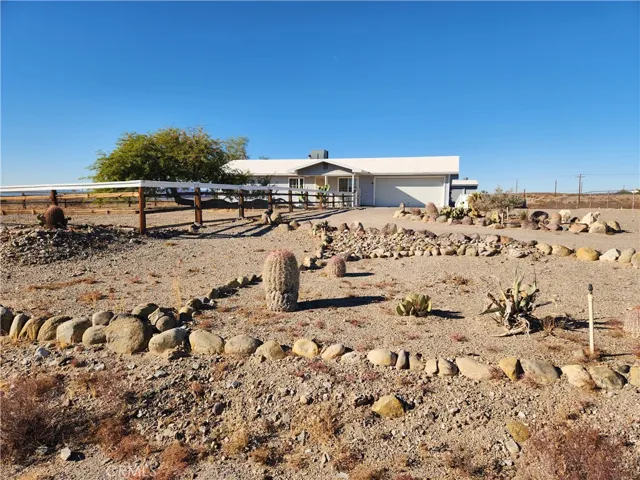 Front view with a catus garden