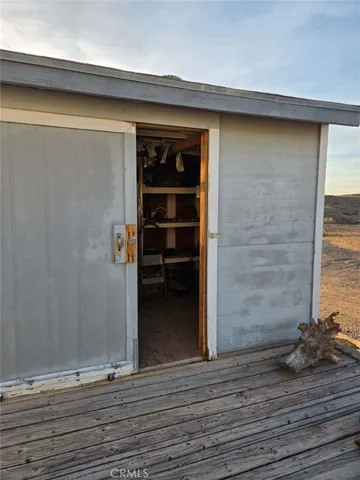 Workshop with sliding door