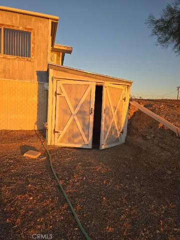 Outside entry doors to basement
